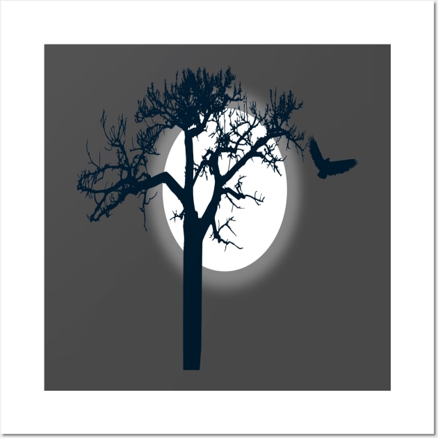 The dark bird and the tree Wall Art by SYLPAT